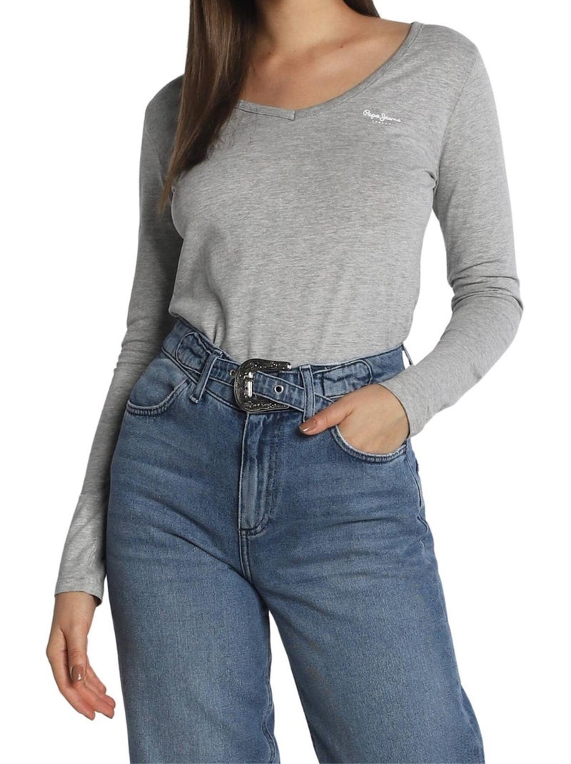 T-shirt manches longues - pepe jeans Gris - Kiabi