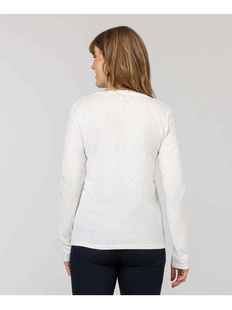 T-shirt manches longues - Terre de Marins Beige - Kiabi