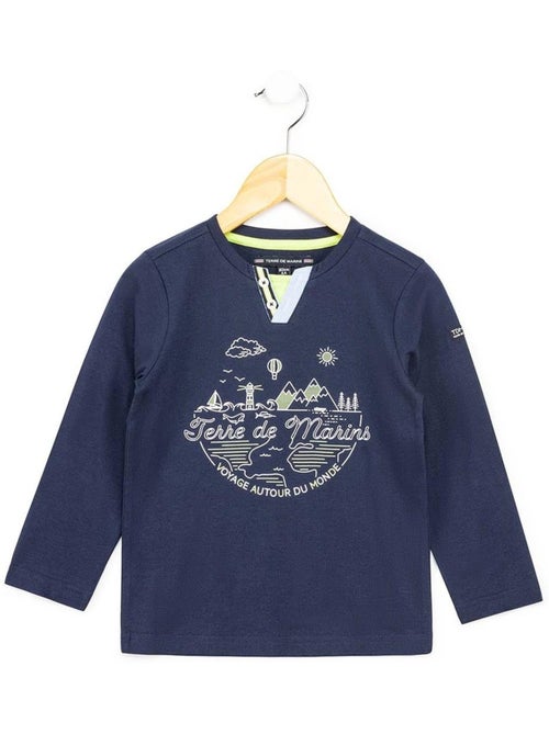 T-shirt manches longues - terre de marins - Kiabi