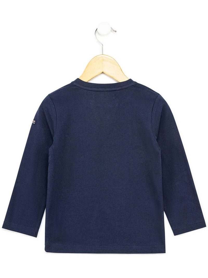 T-shirt manches longues - terre de marins Bleu marine - Kiabi