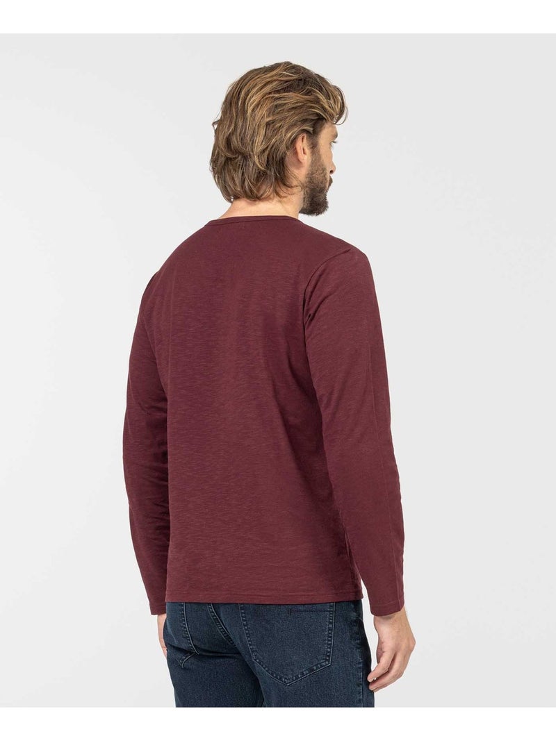 T-shirt manches longues - Terre de Marins Bordeaux - Kiabi