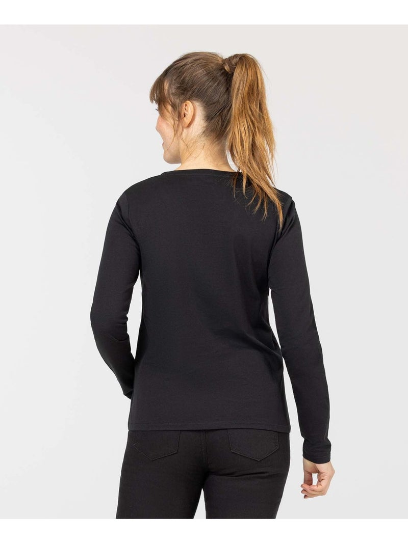 T-shirt manches longues - Terre de Marins Noir - Kiabi