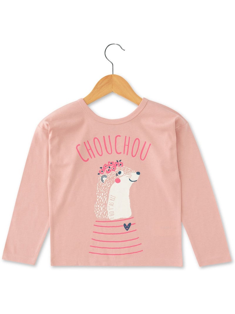 T-shirt manches longues - Terre de Marins Rose - Kiabi