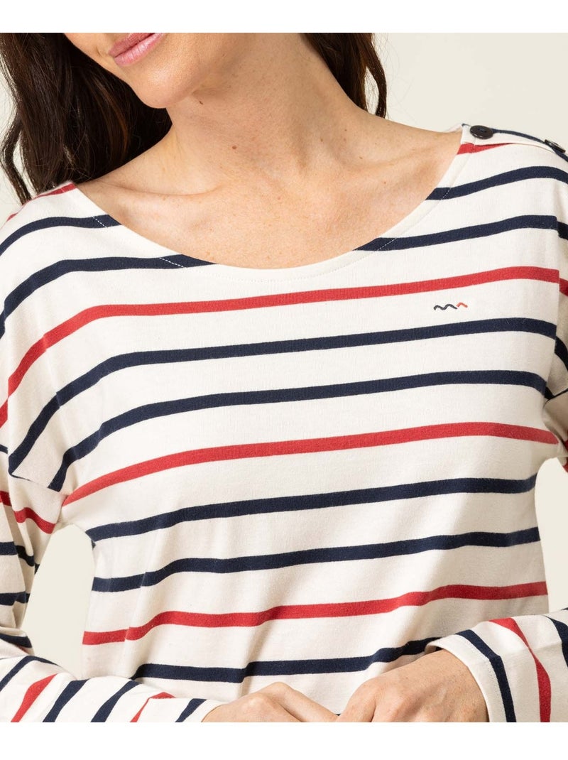 T-shirt manches longues - Terre de Marins Rouge - Kiabi