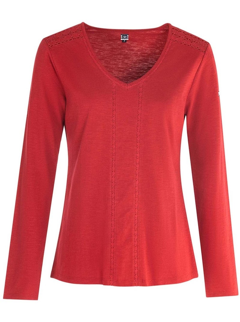 T-shirt manches longues - Terre de Marins Rouge - Kiabi
