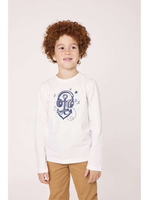 T-shirt manches longues 100% coton - terre de marins - Kiabi