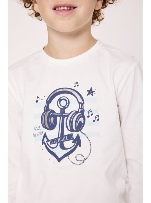 T-shirt manches longues 100% coton - terre de marins - Kiabi