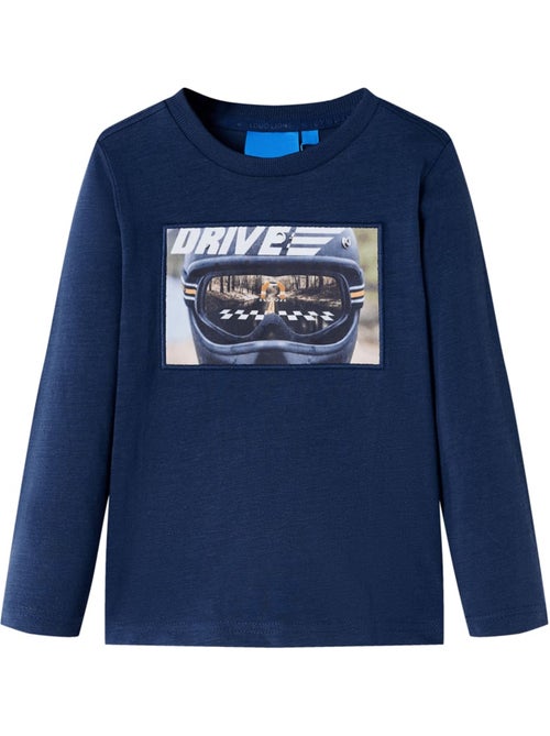 T-shirt manches longues 100% coton imprimé casque - vidaxl - Kiabi T-shirt manches longues 100% coton imprimé casque - vidaxl - Kiabi