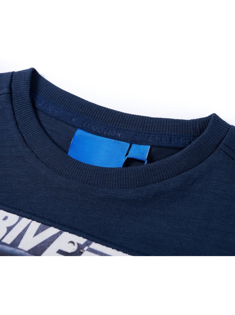 T-shirt manches longues 100% coton imprimé casque - vidaxl Bleu - Kiabi