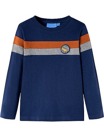 T-shirt manches longues 100% coton imprimé dinosaure - vidaxl