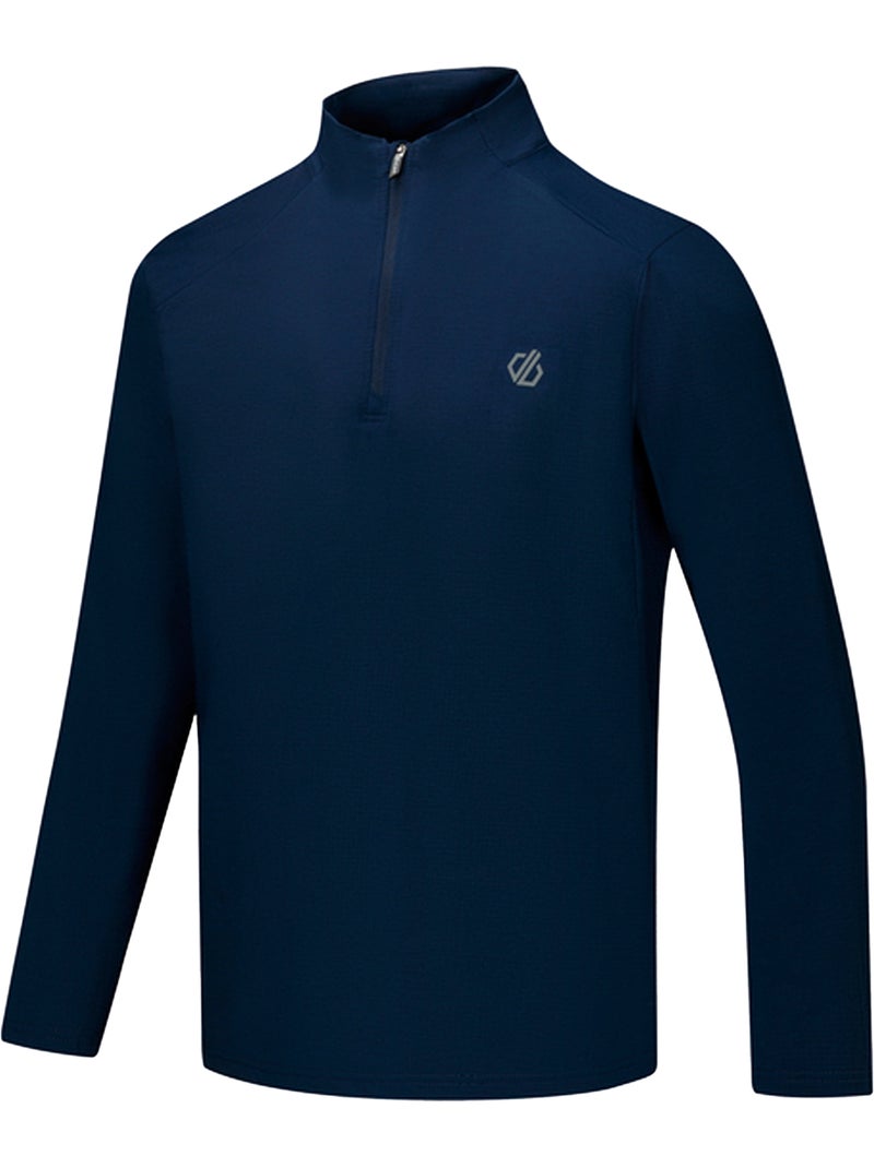 T-shirt manches longues à col montant zippé power up - dare 2b Bleu marine - Kiabi