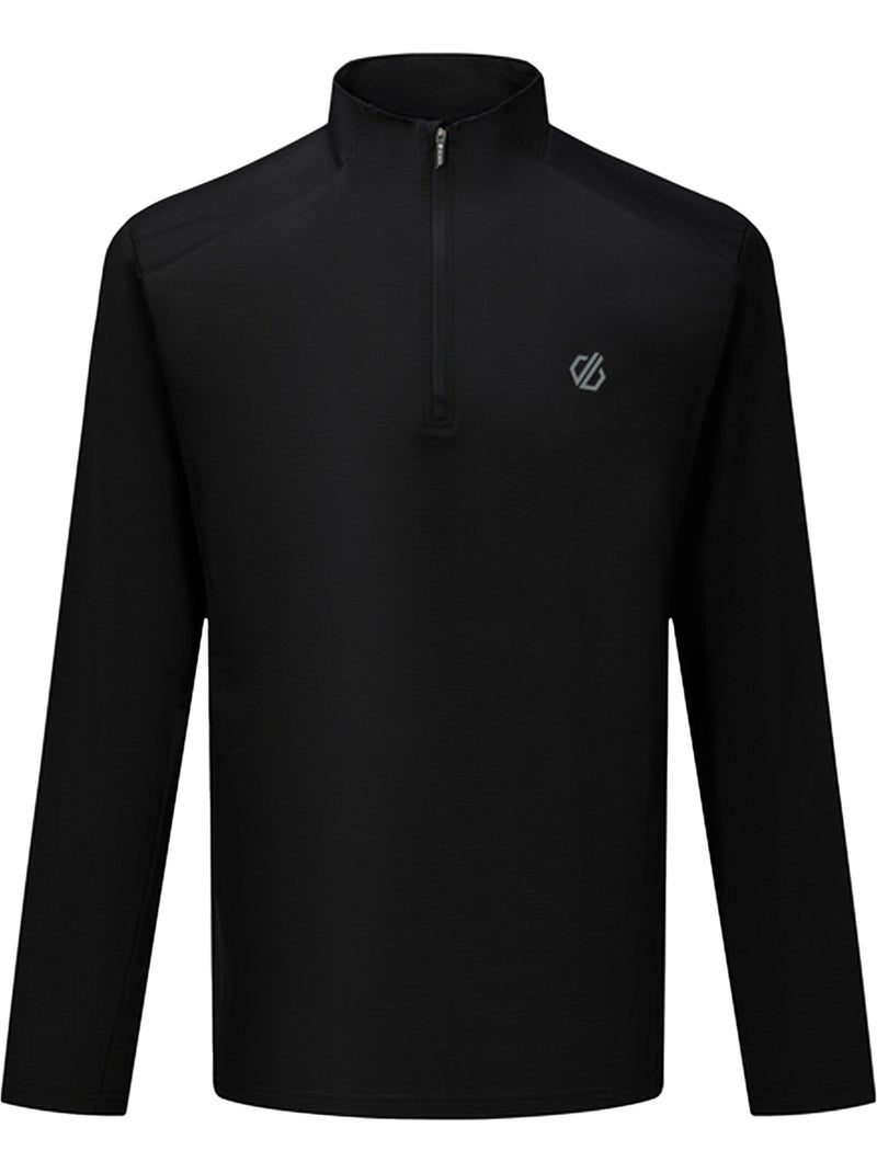 T-shirt manches longues à col montant zippé power up - dare 2b Noir - Kiabi