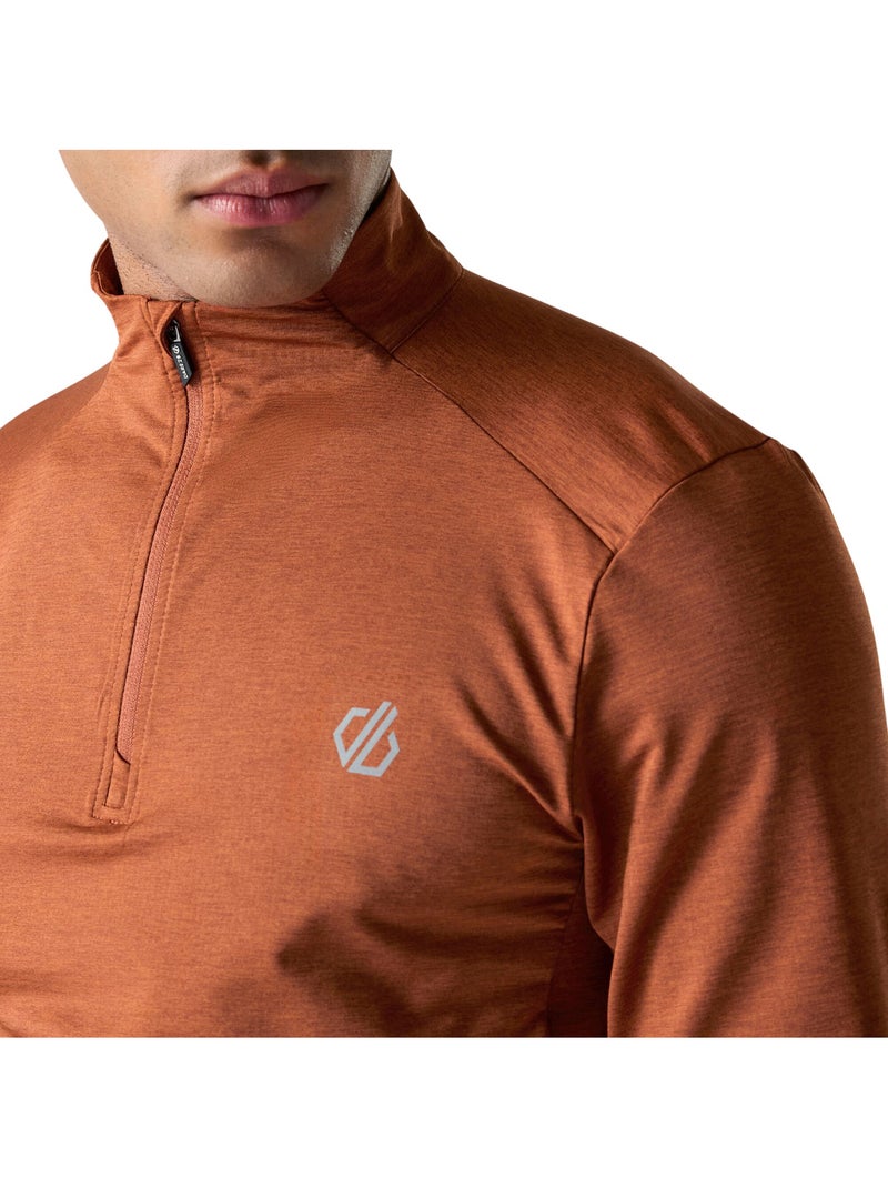 T-shirt manches longues à col montant zippé power up - dare 2b Orange corail - Kiabi