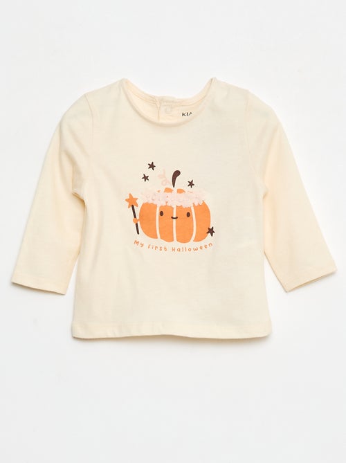 T-shirt manches longues avec animation devant - Kiabi