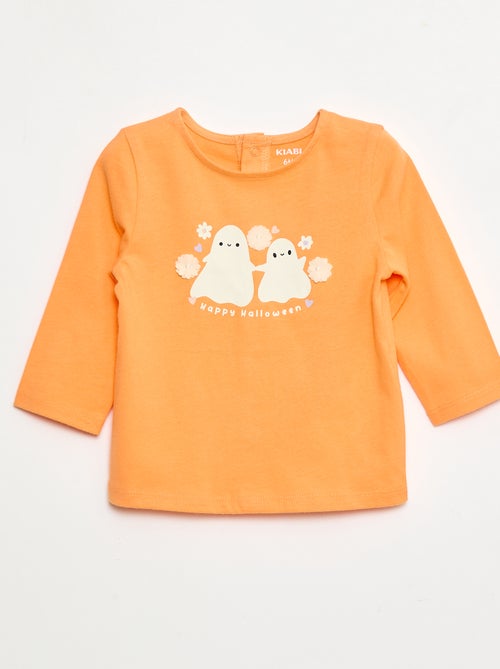 T-shirt manches longues avec animation devant - Kiabi