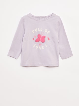 T-shirt manches longues avec animation devant
