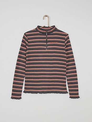 T-shirt manches longues avec col zippé