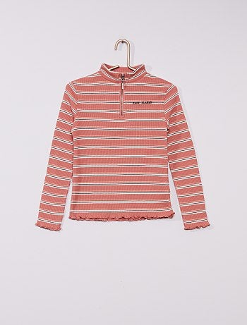 T-shirt manches longues avec col zippé