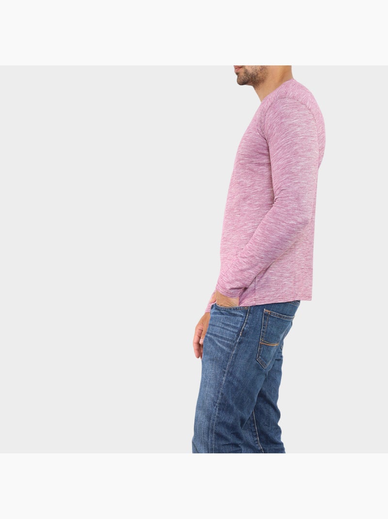 T-shirt manches longues avec fines rayures Bordeaux - Kiabi