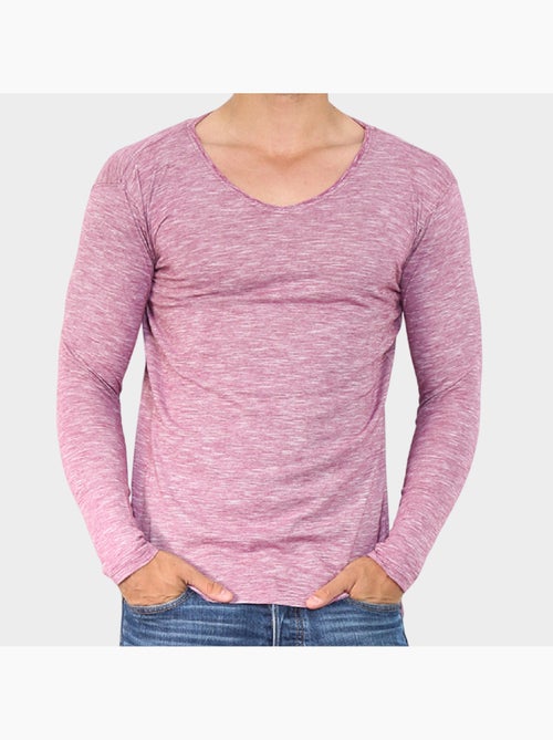 T-shirt manches longues avec fines rayures - Kiabi