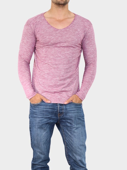 T-shirt manches longues avec fines rayures - Kiabi