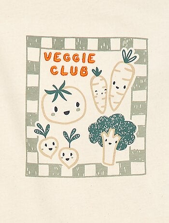 T-shirt manches longues avec imprimé et broderie