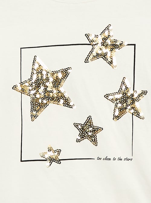 T-shirt manches longues avec sequins - Kiabi