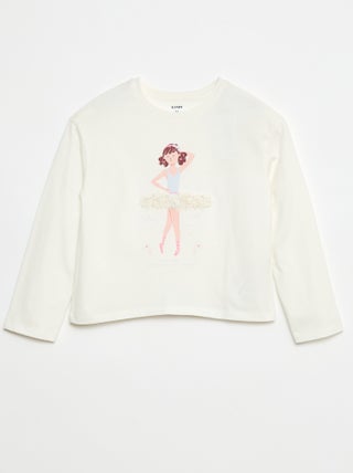 T-shirt manches longues avec sequins