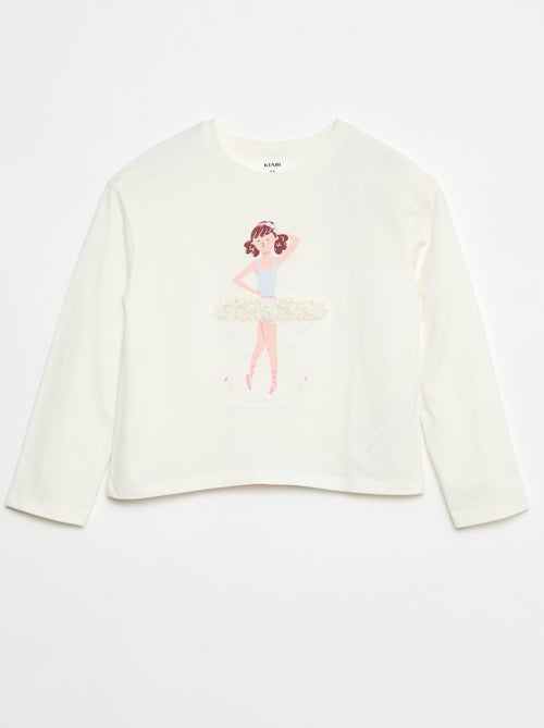 T-shirt manches longues avec sequins - Kiabi