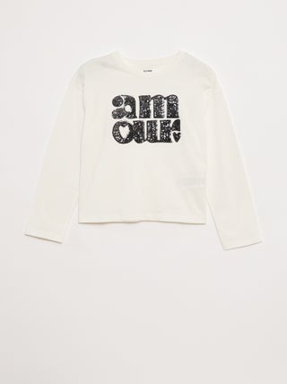 T-shirt manches longues avec sequins