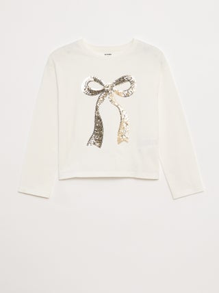 T-shirt manches longues avec sequins