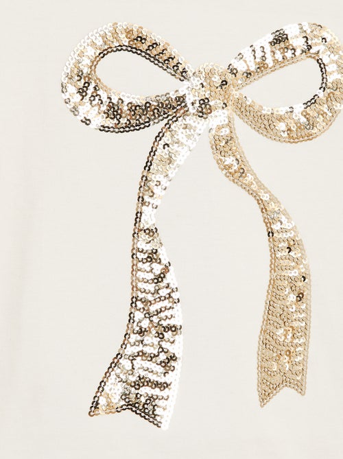 T-shirt manches longues avec sequins - Kiabi