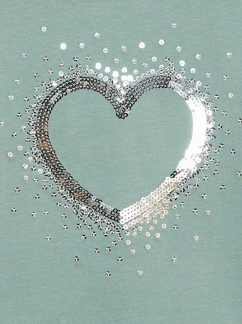 T-shirt manches longues avec sequins - Kiabi