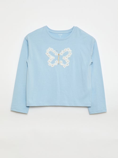 T-shirt manches longues avec sequins - Kiabi