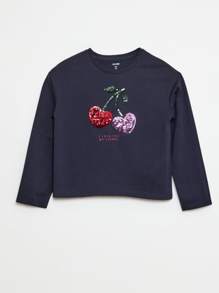T-shirt manches longues avec sequins