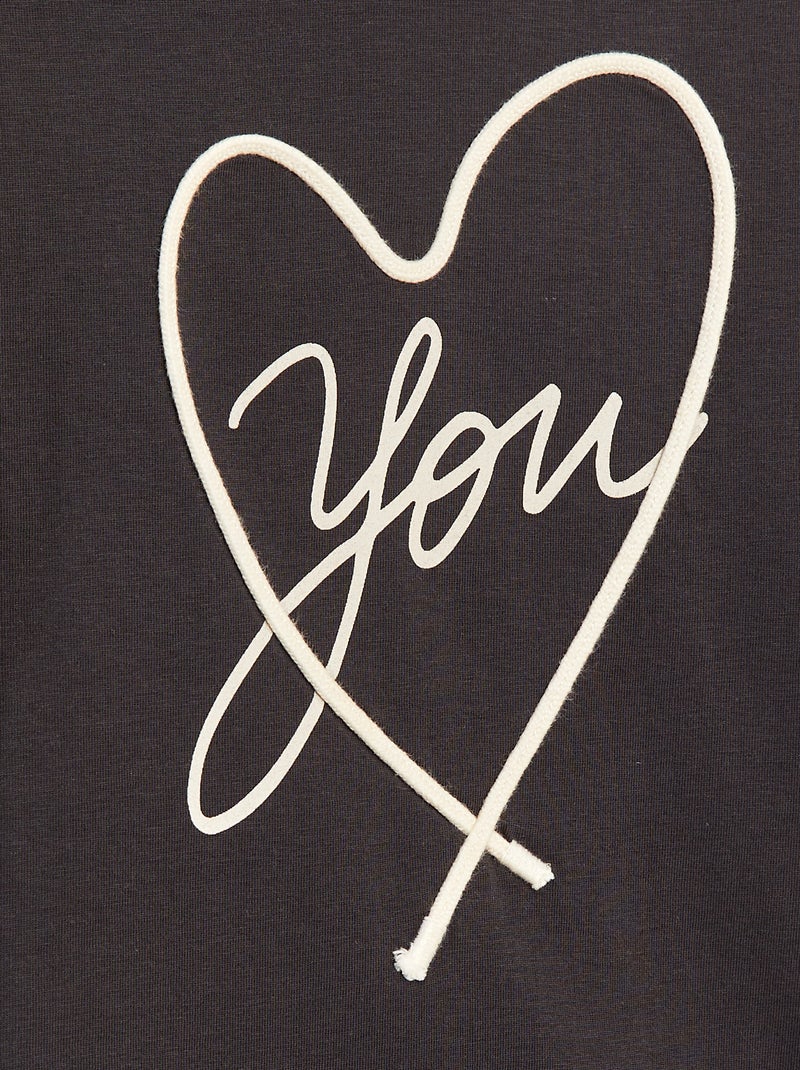 T-shirt manches longues avec sequins Gris - Kiabi