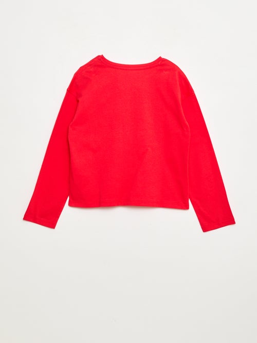 T-shirt manches longues avec sequins - Kiabi