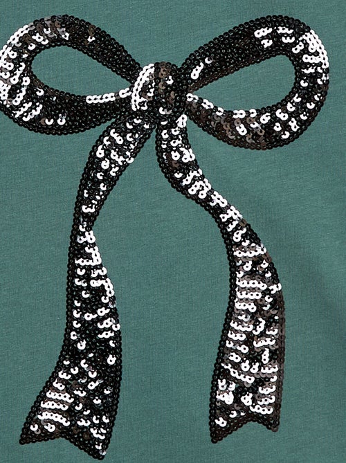T-shirt manches longues avec sequins - Kiabi