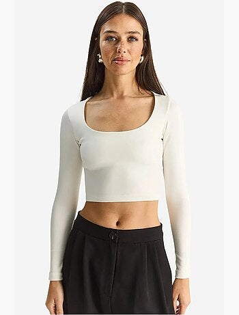 T-shirt manches longues basique court lucci