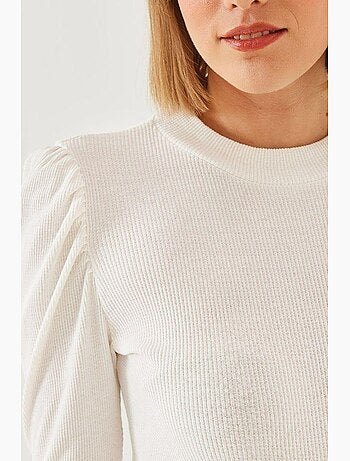 T-shirt manches longues basique drapé lucci