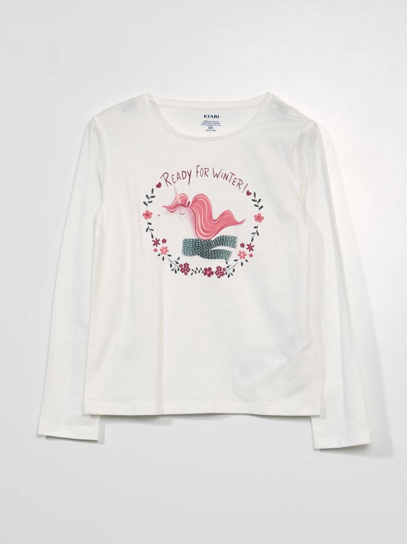 T-shirt manches longues Beige - Kiabi