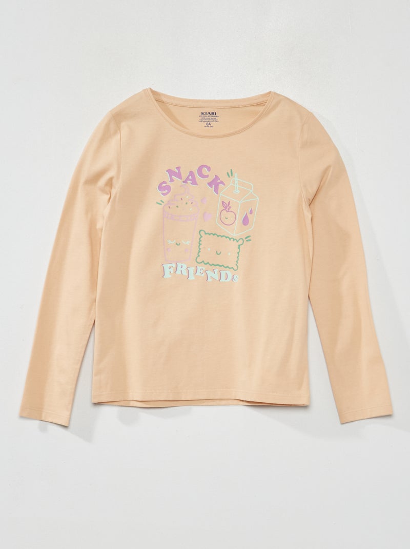 T-shirt manches longues Beige - Kiabi