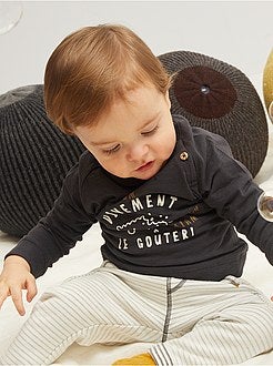 T-shirt manches longues 'biscuit' - Kiabi