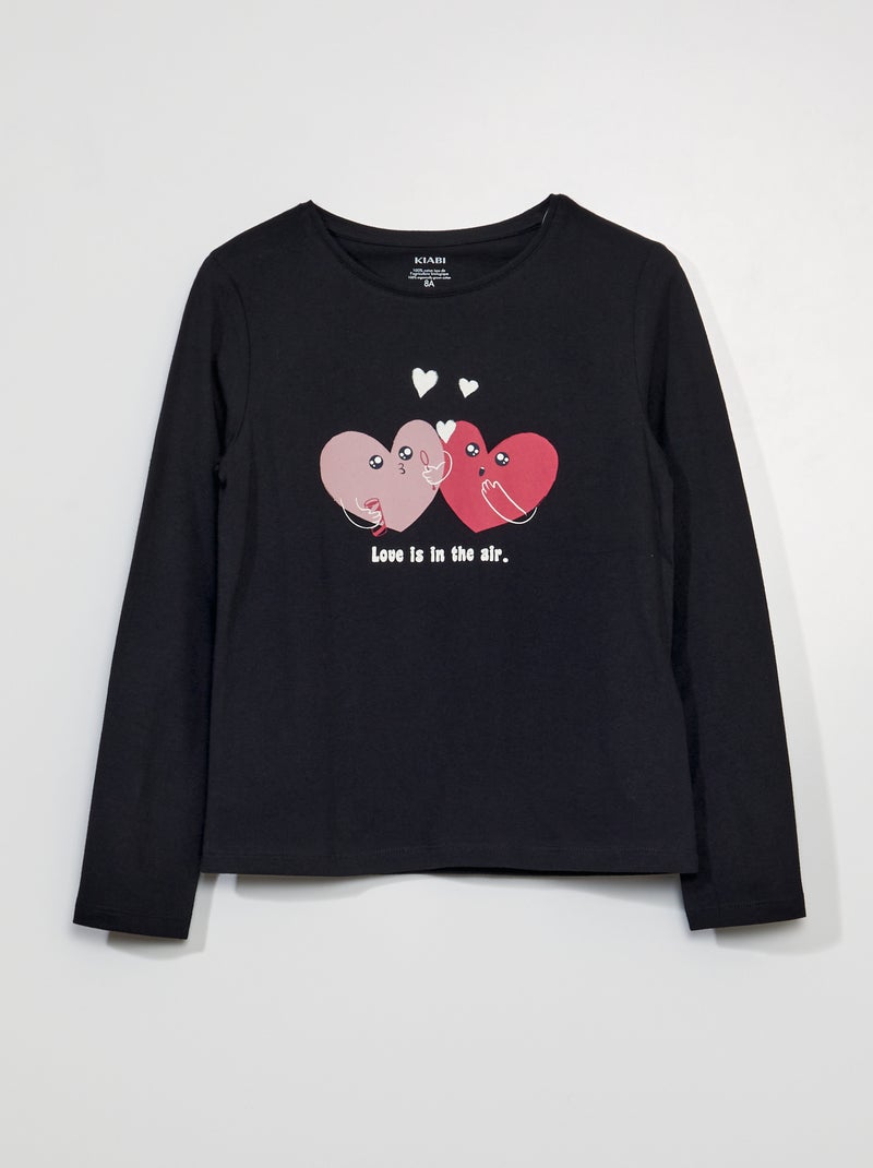 T-shirt manches longues BLACK_LOVE - Kiabi