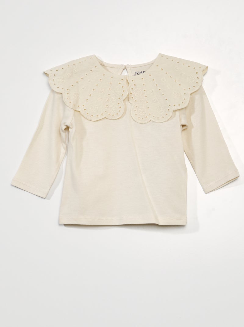 T-shirt manches longues Blanc - Kiabi
