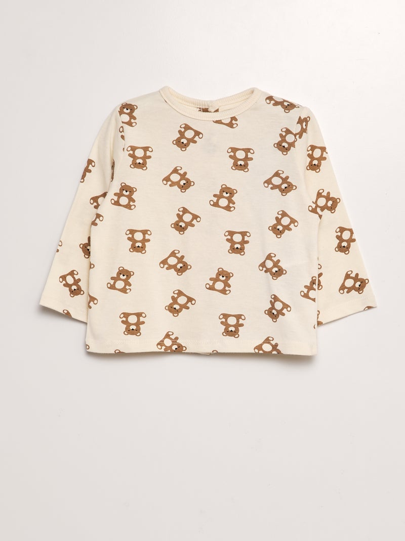 T-shirt manches longues Blanc - Kiabi