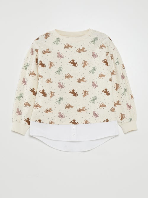 T-shirt manches longues bouffantes - Kiabi