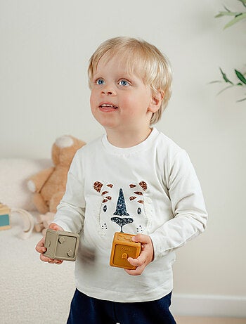 T-shirt manches longues brodé en coton Noukie's