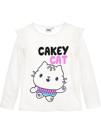 T-shirt manches longues cassé fille gabby's dollhouse - licence officielle