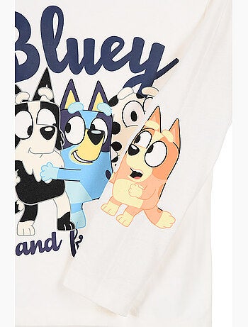 T-shirt manches longues cassé garçon bluey - licence officielle